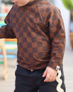 Ray - Checkered Brown Rash Vest