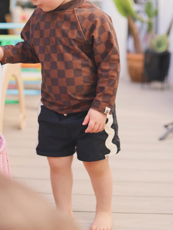 Ray - Checkered Brown Rash Vest