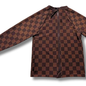 Ray - Checkered Brown Rash Vest