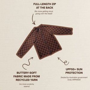 Ray - Checkered Brown Rash Vest